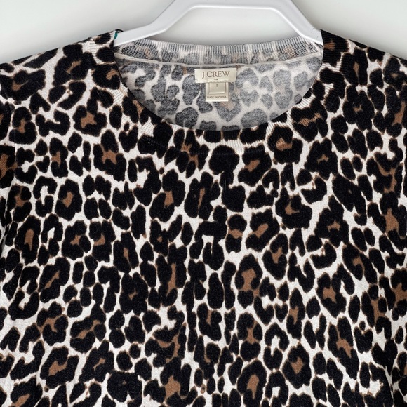J. Crew Women's Cardigan Sweater Pullover Long Sleeve Leopard Sweater, Sz S - Picture 5 of 13